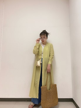 「アーバンリサーチ」｜「アイテム（シャツワンピース）」を使った、TANAKAさん（レディース・166cm）の春コーディネート