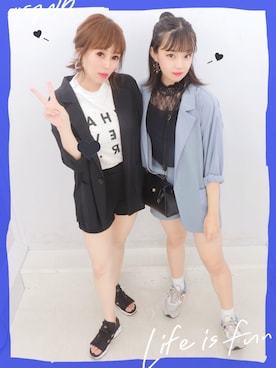 「SpRay（スプレイ）のアイテム（セットアップ）」を使った、魚顔さん（レディース・156cm）の夏コーディネート