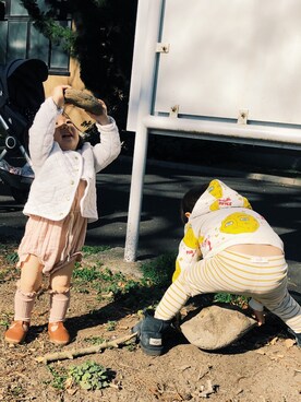 「PETIT BATEAU（プチバトー）のアイテム（ジャケット/アウター）」を使った、majuvent21さん（キッズ・100cm）の春コーディネート