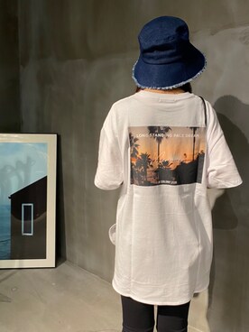 「COLONY 2139（コロニートゥーワンスリーナイン）のアイテム（ハット）」を使った、たかはしよしみさん（レディース・159cm）の夏コーディネート