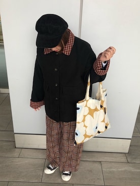 「MERLOT（メルロー）のアイテム（その他アウター）」を使った、🐓🥚🍳さん（レディース・155cm）の秋コーディネート