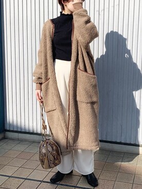 「インスタグラム」｜「アイテム（その他アウター）」を使った、tani_lemageさん（レディース・160cm）の秋コーディネート