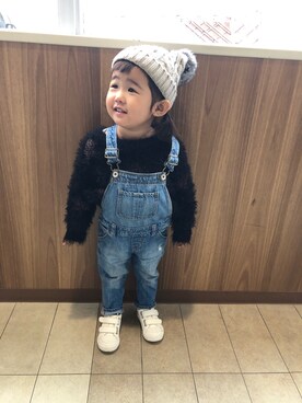 「おんなのこコーデ」｜「アイテム（サロペット/オーバーオール）」を使った、riiさん（キッズ・80cm）の春コーディネート