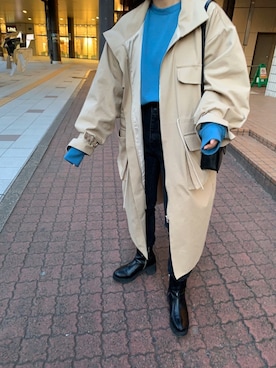 「カラースウェット」｜「アイテム（その他アウター）」を使った、haruさん（レディース・150cm）の春コーディネート