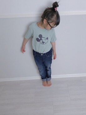 Mei*☻.｡.:*☆さんの「【DISNEY】ミッキーマウスデザイン星アップリケTシャツ」を使ったコーディネート