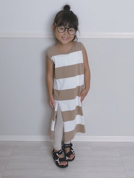 「FREAK'S STORE（フリークスストア）のアイテム（ワンピース/ドレス）」を使った、Mei*☻.｡.:*☆さん（キッズ・110cm）の夏コーディネート