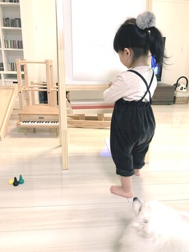 「Handmade（ハンドメイド）のアイテム（オールインワン・サロペット、ブラウン系）」を使った、aaaさん（レディース）の春コーディネート