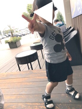 「GLOBAL WORK（グローバルワーク）のアイテム（Tシャツ/カットソー、グレー系）」を使った、aaaさん（レディース）の春コーディネート