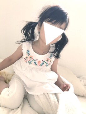 「GLOBAL WORK（グローバルワーク）のアイテム（ワンピース、ホワイト系）」を使った、aaaさん（レディース）の春コーディネート
