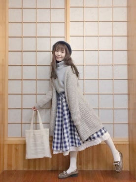 「Samansa Mos2（サマンサ モスモス）のアイテム（ピーコート）」を使った、withchikaさん（レディース・160cm）の春コーディネート