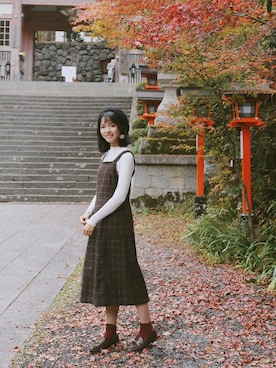 「Chica（チカ）のアイテム（アクセサリー）」を使った、withchikaさん（レディース・160cm）の秋コーディネート