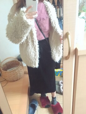 「ベロアスカート」｜「アイテム（サンダル）」を使った、Maさん（レディース・148cm）の秋コーディネート