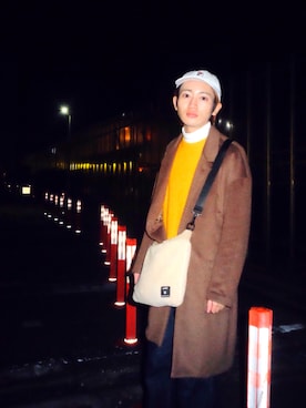 「BEAMS（ビームス）のアイテム（チェスターコート）」を使った、そらを。さん（メンズ・169cm）の冬コーディネート