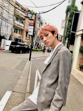 「グレンチェック」｜「アイテム（その他アウター）」を使った、そらを。さん（メンズ・170cm）の夏コーディネート