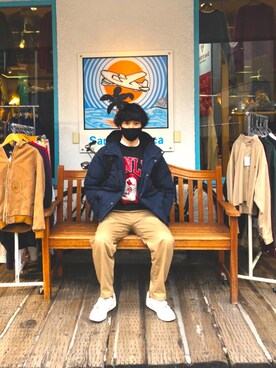 「niko and...（ニコアンド）のアイテム（ダウンジャケット/コート）」を使った、バカんたろう∵ゞ(≧ε≦ｏ)ぶっさん（メンズ・168cm）の冬コーディネート