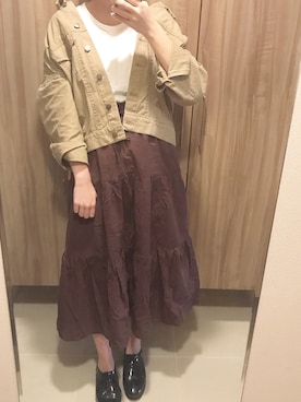 「Discoat Parisien」｜「アイテム（デニムジャケット）」を使った、Risaさん（レディース・160cm）の秋コーディネート