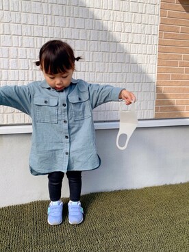 シャツワンピースを使った 2歳女の子 の人気ファッションコーディネート Wear