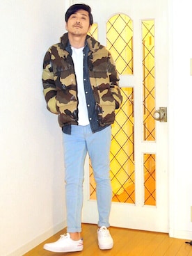「アイテム（ダウンベスト、その他）」を使った、NOBさん（メンズ・170cm）の春コーディネート