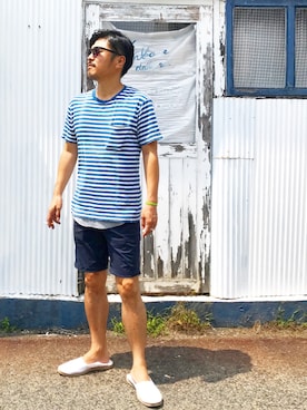 「マリン」｜「アイテム（その他シューズ）」を使った、NOBさん（メンズ・170cm）の夏コーディネート