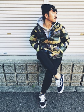 「アイテム（ダウンベスト、その他）」を使った、NOBさん（メンズ・170cm）の冬コーディネート