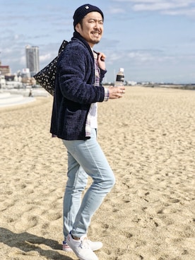「Lucien Pellat-Finet（ルシアンペラフィネ）のアイテム（トートバッグ）」を使った、NOBさん（メンズ・170cm）の冬コーディネート