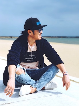 「サタデーズ ニューヨークシティ (Saturdays NYC)」｜「アイテム（帽子）」を使った、NOBさん（メンズ・170cm）の春コーディネート
