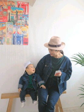 「Moujonjon（ムージョンジョン）のアイテム（ジャケット/アウター）」を使った、ﾍｿﾉｵBOYSさん（レディース・162cm）の春コーディネート