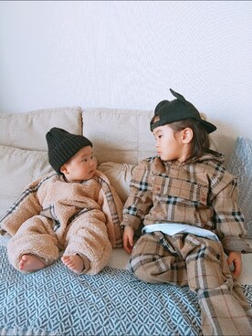 「BASE（ベース）のアイテム（オールインワン・サロペット）」を使った、ﾍｿﾉｵBOYSさん（レディース・162cm）の冬コーディネート