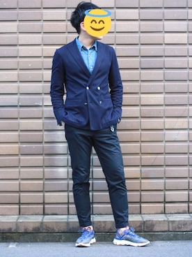 「PLST（プラステ）のアイテム（チノパンツ）」を使った、ふらんさん（メンズ・176cm）の秋コーディネート
