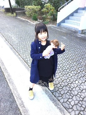 「アイテム（スカート）」を使った、ノンチキさん（キッズ・110cm）の冬コーディネート