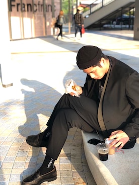 「UNITED TOKYO（ユナイテッドトウキョウ）のアイテム（ノーカラージャケット）」を使った、池亀昌暢さん（メンズ・183cm）の春コーディネート