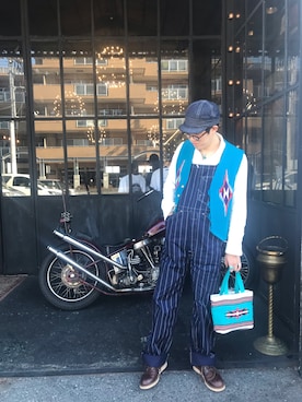 「FREEWHEELERS（フリーホイーラーズ）のアイテム（帽子）」を使った、sayu.toshiさん（レディース・175cm）の冬コーディネート