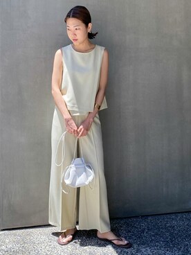 「NANO universe（ナノユニバース）のアイテム（サロペット/オーバーオール）」を使った、nano・universe lady's　STAFFさん（レディース・170cm）の夏コーディネート