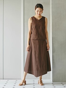 「セットアップスタイル」｜「アイテム（ワンピース/ドレス）」を使った、nano・universe lady's　STAFFさん（レディース・170cm）の夏コーディネート