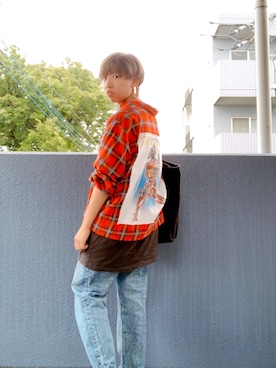 「bit blue（ビットブルー）のアイテム」を使った、うにさん（レディース・160cm）の秋コーディネート