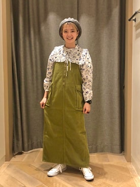 「ラブアンドピース2020」｜「アイテム（ハンチング/ベレー帽）」を使った、ibukiさん（レディース・158cm）の秋コーディネート