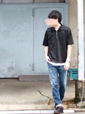 「C6（シーシックス）のアイテム（バッグ）」を使った、ワタルさん（メンズ・180cm）の夏コーディネート