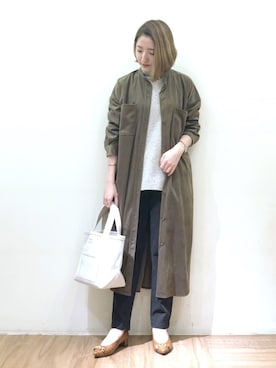 「Moname（モナーム）のアイテム（パンツ）」を使った、Ruriさん（レディース・153cm）の冬コーディネート