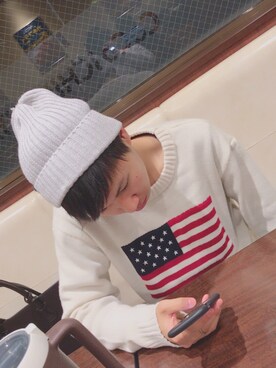 「Right-on（ライトオン）のアイテム（ニットキャップ/ビーニー）」を使った、KENSHIさん（メンズ・167cm）の春コーディネート
