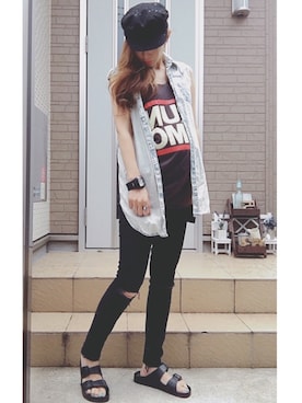 「Keith Haring（キース・ヘリング）のアイテム（腕時計）」を使った、keiさん（レディース・160cm）の夏コーディネート
