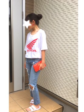 「近所」｜「アイテム（財布/小物）」を使った、keiさん（レディース・160cm）の夏コーディネート