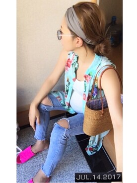 「MURMUR（ミュールミュール）のアイテム」を使った、keiさん（レディース・160cm）の夏コーディネート