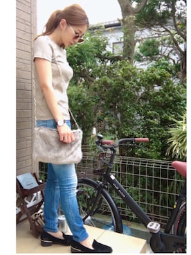 「リブクルーネックt」｜keiさん（レディース・160cm）の秋コーディネート
