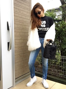 「FUN（ファン）のアイテム（その他アウター）」を使った、keiさん（レディース・160cm）の秋コーディネート