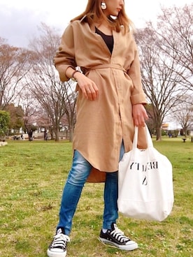 「GRL（グレイル）のアイテム（ピアス（両耳用））」を使った、keiさん（レディース・160cm）の春コーディネート