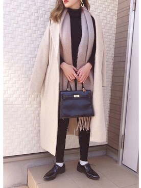 「BACK NUMBER（バックナンバー）のアイテム（チェスターコート）」を使った、keiさん（レディース・160cm）の冬コーディネート