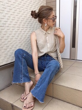 「フィッシュネットバッグ」｜keiさん（レディース・160cm）の夏コーディネート