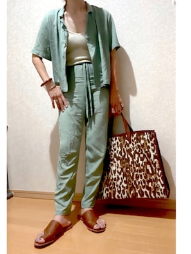 「H&M（エイチ・アンド・エム）のアイテム（セットアップ）」を使った、keiさん（レディース・160cm）の夏コーディネート