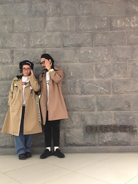 「DIESEL（ディーゼル）のアイテム（トレンチコート）」を使った、92さん（メンズ・174cm）の冬コーディネート
