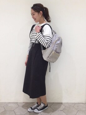 yuri koyamaさんの「・サス付きラップナロースカート」を使ったコーディネート